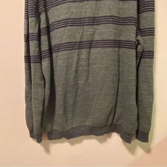 Rover& Lakes Comfort Sweater Mens Size XL Pull Over Buttons Green-Black - Picture 6 of 10